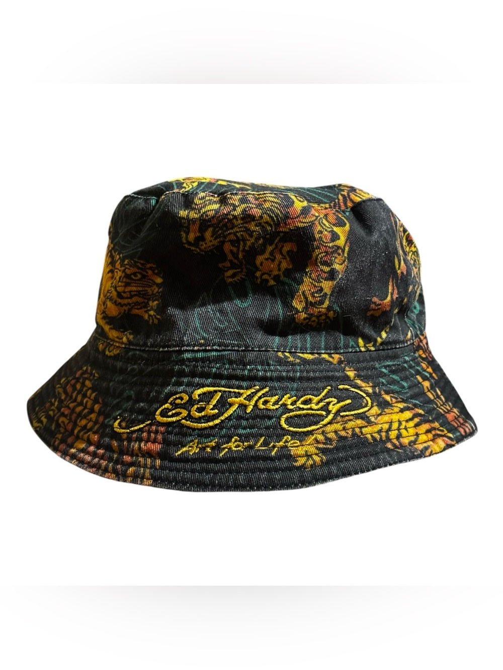 ED HARDY REVERSIBLE TIGER BUCKET HAT